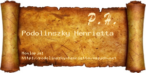 Podolinszky Henrietta névjegykártya