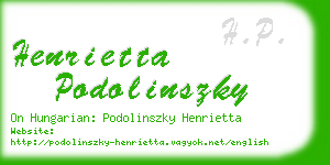 henrietta podolinszky business card